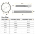 thumbnail image 2 of Correa de reloj de malla de acero inoxidable Uxcell de 16 mm, correa de metal de liberación rápida, ajustable para hombres y mujeres, tono plateado, 2 of 7