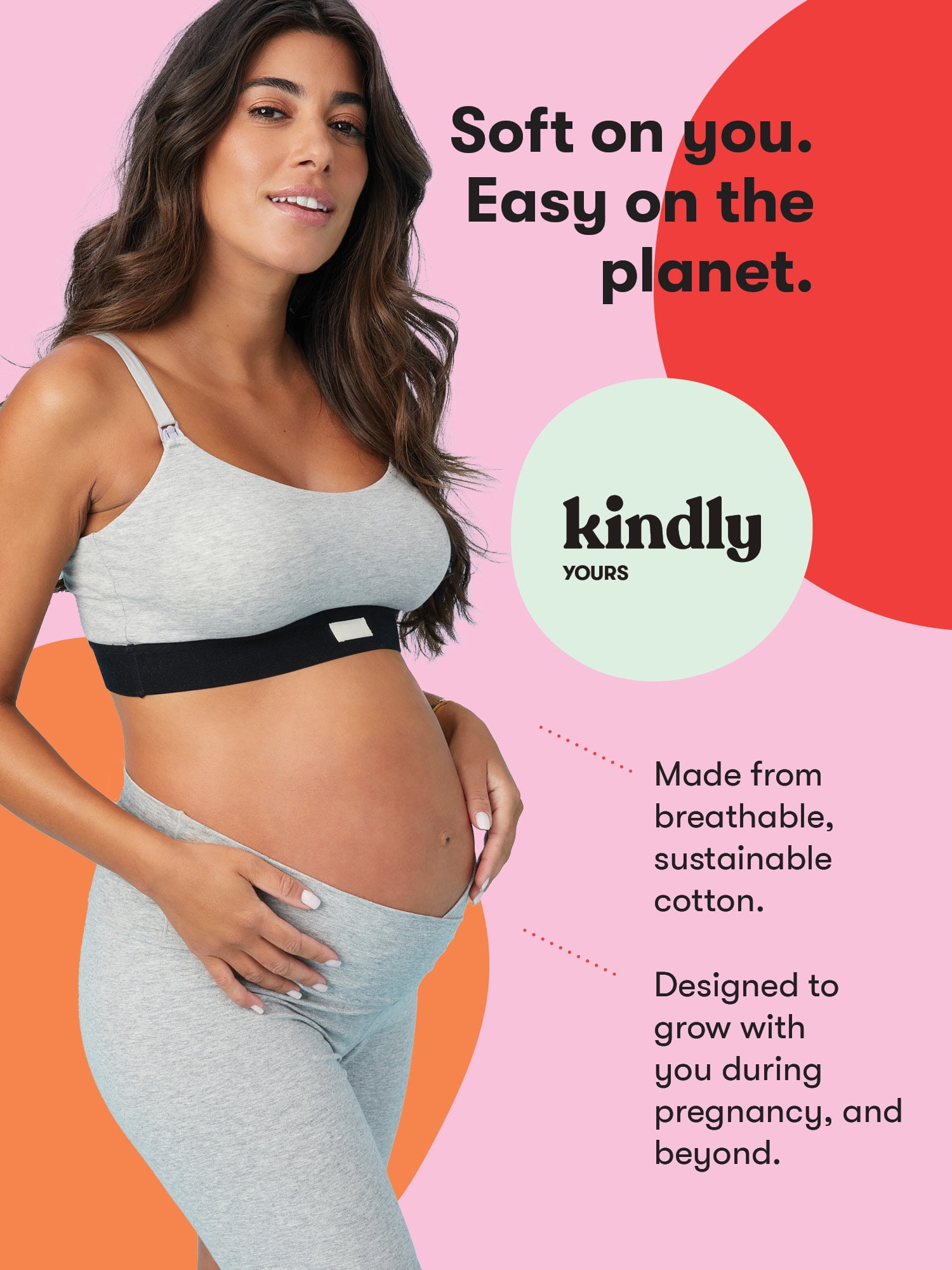 Kindly Yours Women's Cotton Spandex Maternity Nursing Wire-Free Bralette, Sizes S to XXXL