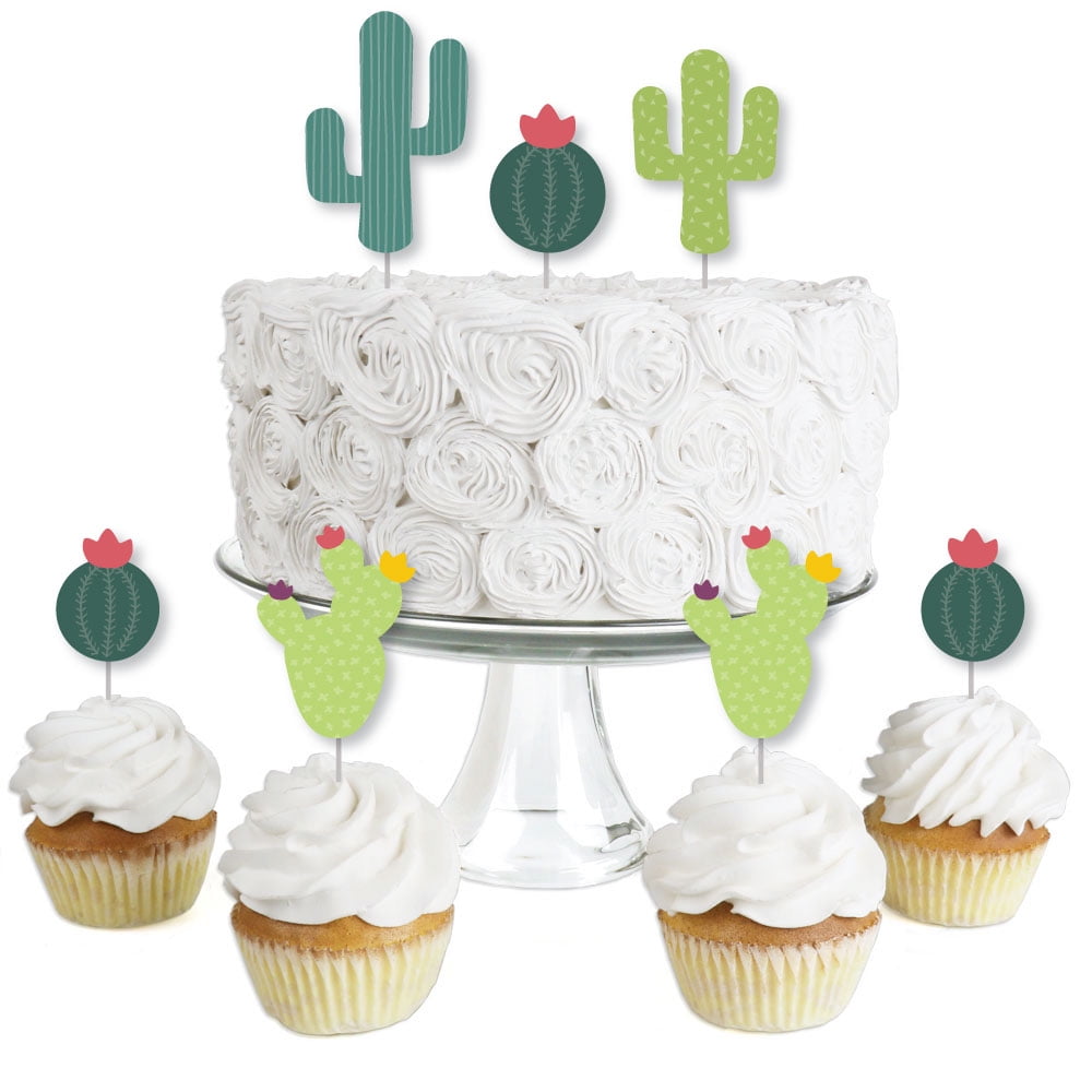 Sugar Decorations Cookie Cake Cupcake Cactus 12 ct. 