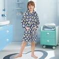 thumbnail image 5 of FORMRS Niños Bathrobe Unisex Hooded Robe Soft Plush Pajamas Sleepwear, Size 2-3T, Elegant Daisy Pattern, 5 of 7