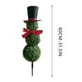 thumbnail image 2 of 2025 2 Pack Christmas Snowman Topiary Stakes Outdoor, 31.5In Artificial Snowman Shaped Topiary Tree Po twith Red Bow Santa Hat, Boxwood Topiaries for Porch Yard Lawn Garden Holiday Decor, 2 of 7