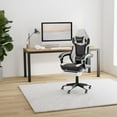 thumbnail image 2 of Gaming Chair with Footrest,High Back Gaming Chairs PVC Leather Ergonomic Office Gamer Chair Adjustable Headrest Lumbar Support Racing Style Video Gaming Chair for Office/Home (Black White), 2 of 9