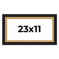 23x11 Frame Gold Real Wood Picture Frame Width 2.25 Inches | Interior Frame Depth 0.5 Inches |