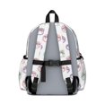 thumbnail image 3 of Unicorn and Flower White Pattern Cute School Backpack with Padded Back and Adjustable Shoulder Straps 13.4"x11"x4.7", 3 of 5