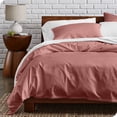 thumbnail image 1 of Bare Home Organic Cotton Duvet Cover Set, 300 Thread Count, Percale Weave, King/Cal King, Dusty Rose, 1 of 5