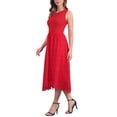 thumbnail image 4 of DARING DIVA Eyelet Sleeveless A Line Midi Tank Dress S Red, 4 of 6