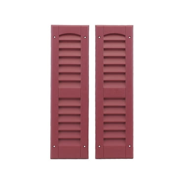 Louvered Shed Shutter or Playhouse Shutters Maroon 6" X 21", 1 Pair