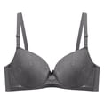 thumbnail image 2 of Gymayou Women Thin Floral Lace Underwire Bra Gentle Lift Push Up Shaping Adjustable Smooth Straps Breathable Comfort Lingeries Grey 105, 2 of 4