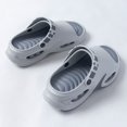 thumbnail image 5 of Platform Sandals for Men Lightweight Open Toe Clogs Air Cushion Adjustable Strap Non Slip Walking Slippers Gray Size 6-6.5, 5 of 6