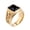 Gold-Black, variant on Chunky Plated Gold Signet Ring for Men Stainless Steel Vintage Royal Statement with Side Crest Engraving Retro Heavy Biker Plated Gold-Green Size 10