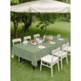 thumbnail image 5 of 54x80 Inch Outdoor Tablecloth with Umbrella Hole Zipper Rectangle Vintage Forest Green Rectangular Tablecloths Waterproof Farmhouse Retro Solid Color Linen Texture Patio Table Cover for Picnic, 5 of 8