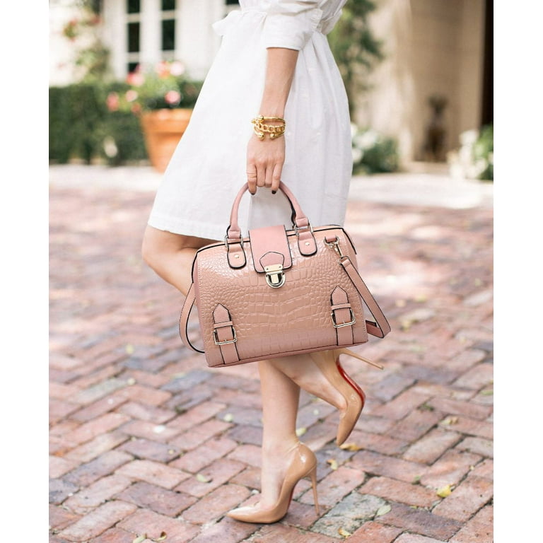 Dasein Women Barrel Handbags Purses Fashion Satchel Bags Top Handle Shoulder Bags Vegan Leather Work Bag Walmart