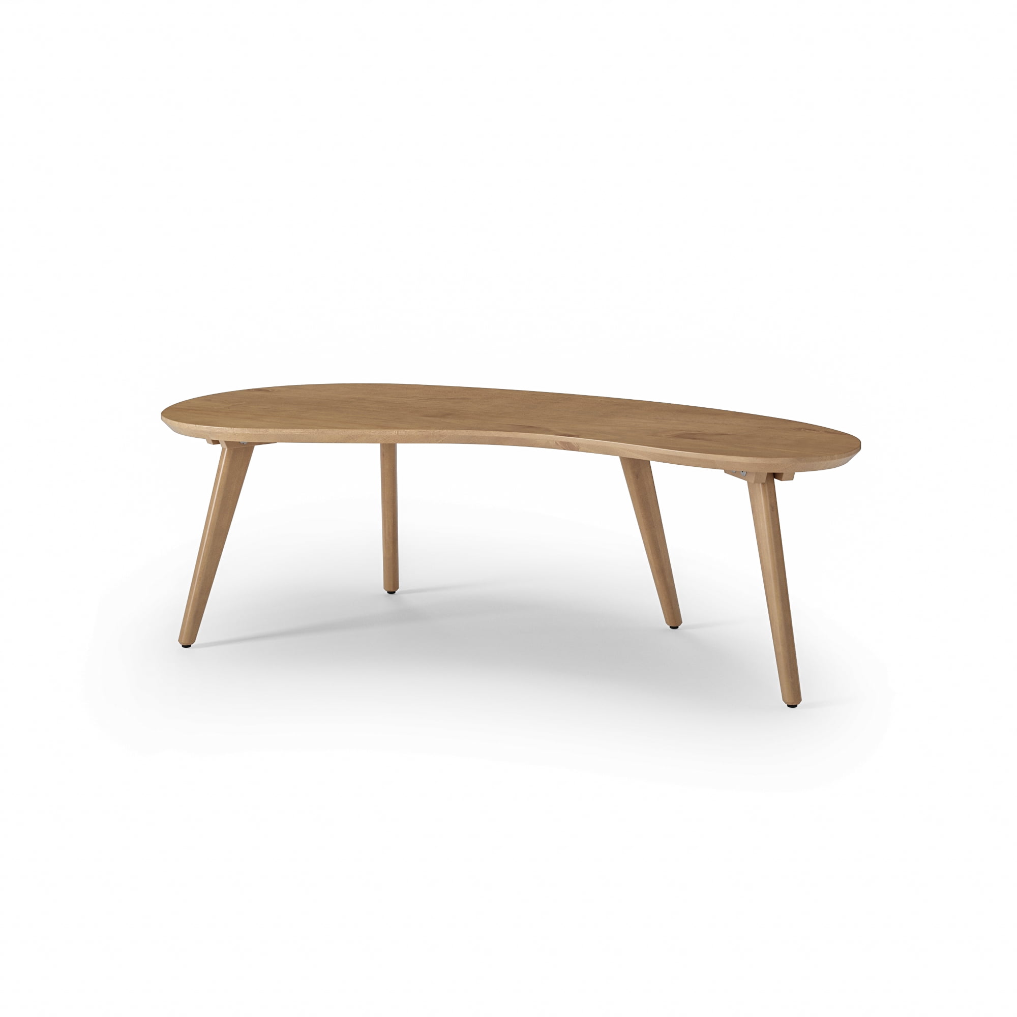 Camaflexi Mid Century Modern Coffee Table Small Tabletop Wood Coffee Desk, Light Oak