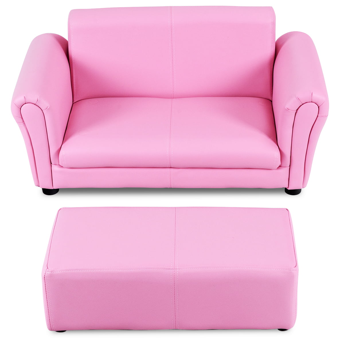 Velvet Sofa Chair for Baby Gift Pink Single Upholstered Kids Armchair 