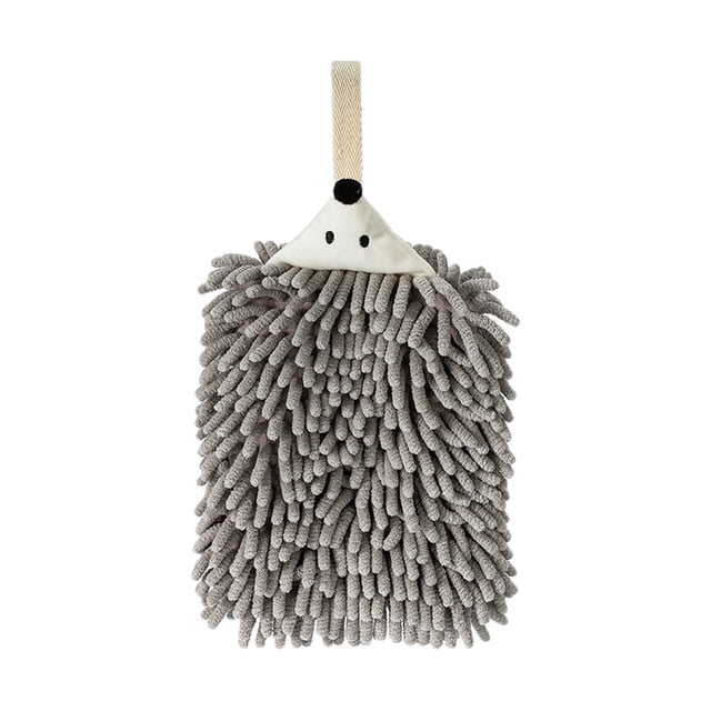 COM1950s Chenille Hand Towel, Cute Hedgehog Design, Absorbent Quick Drying Hand Towel, Soft Plush Hanging Towel for Bathroom Kitchen