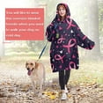 thumbnail image 4 of Wearable Oversized Blanket,Pink Breast Cancer Wearable Blanket Hoodie for Adults,Cozy Hooded Blankets with Super Pockets,Super Warm Fuzzy Pullover for Women & Men, 4 of 6