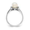 thumbnail image 2 of 14k White Gold 6mm Freshwater Cultured Pearl AA Diamond ring, 2 of 3