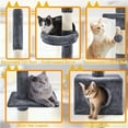 thumbnail image 5 of Yaheetech 7.4-8.7FT Multilevel Floor To Ceiling Cat Tree with 4 Perches, Dark Gray, 5 of 6
