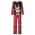 thumbnail image 2 of DuAnyozu Family Matching Christmas Pajamas Set Cotton Xmas Deer Holiday Pajamas Sleepwear Dad Mom Kids PJs, 2 of 10