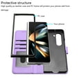 thumbnail image 3 of Wallet Case for Samsung Galaxy Z Fold 5, PU Leather Flip Protective Phone Case Card Slots Holder Pocket Emboss Flower Stand Magnetic Book Case for Samsung Galaxy Z Fold 5 - Purple, 3 of 7