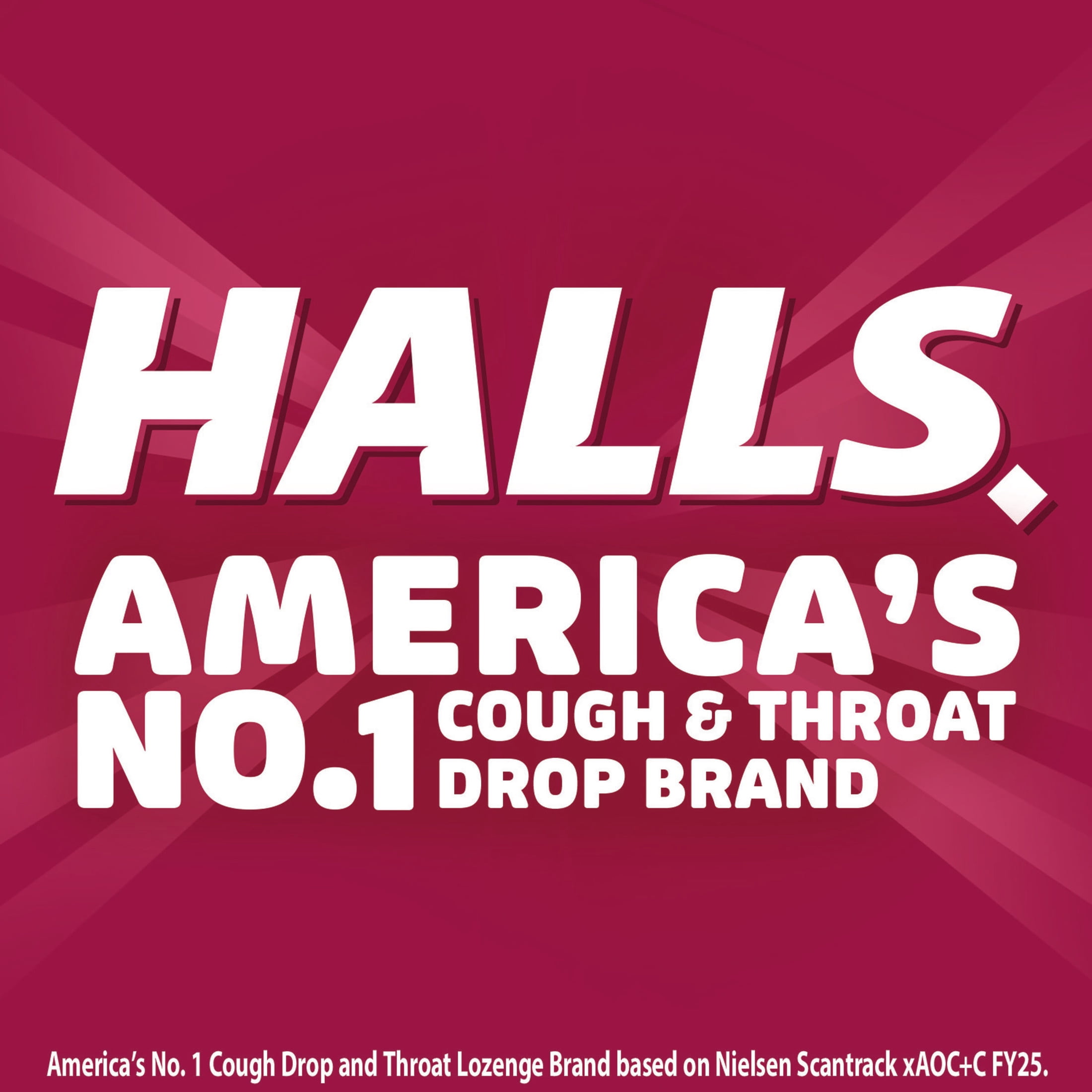 HALLS Cough & Throat Relief Black Cherry Sugar Free Cough Drops, Value Pack, 70 Drops