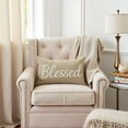 thumbnail image 6 of Neutral Decor Pillow Covers 12x20 Inch Warm Taupe – Blessed Lumbar Decorative Cushion Case for Couch Sofa Bedroom Living Room Rustic Home Decorations, 6 of 13