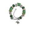 thumbnail image 2 of Silvertone Small Falcon - Mascot Green Christmas Bead Bracelet, 2 of 4