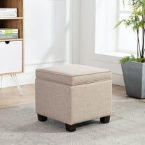 Wovenbyrd Miller Square Ottoman with Lift Off Lid - Light Brown