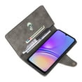 thumbnail image 4 of Allytech Samsung Galaxy A05 Wallet Case with Zipper Pocket, Luxury PU Leather Flip Cover with Card Slots & Wrist Strap, Shockproof Kickstand Magnetic Buckle Protective Case for Women Men, Gray, 4 of 15
