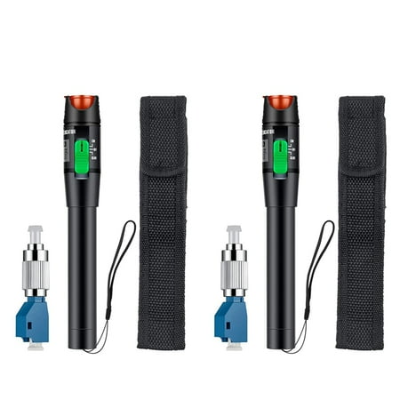 

2X 30MW 30KM Visual Fault Locator Fiber Light Tester VFL Optic Cable with Single Mode Male to LC Female Adapter A