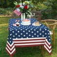 thumbnail image 3 of Rectangle 4th of July Tablecloth 60X84 Inch, Memorial Day Patriotic Tablecloth, Polyester Waterproof Wrinkle Resistant Washable Tablecloth,Holiday Kitchen Independence day Festival Dining Room Decor, 3 of 6