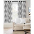 thumbnail image 2 of White Geometric Blackout Curtains, Light Blocking Print Window Curtains, Modern Minimalism Black Striped Lines Thermal Insulated Window Drapes for Living Room Kitchen Cafe 2 Panels, 104"W x 63"L, 2 of 9