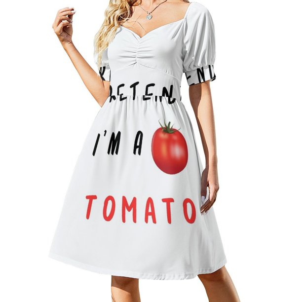 Pretend I'm a Tomate Funny Tomate Cool Quotes Vestido de manga corta Vestidos de fiesta para mujer vestidos para mujer Vestidos de fiesta