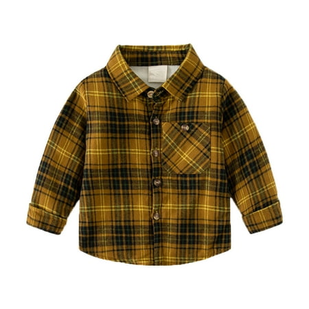 

Toddler Boys Winter Long Sleeve Thicken Shirt Coat Tops Outwear For Babys Clothes Plaid Coats for Kids