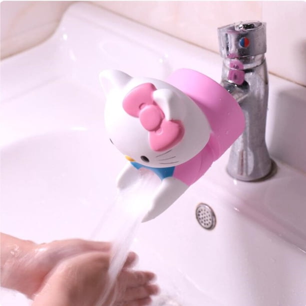 Disney-extensor de grifo de agua con figuras de animales, tiburón, cocodrilo, Stitch, ahorro de agua, extensión de grifo de silicona, modelo bonito