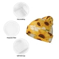 thumbnail image 3 of Yiaed Vintage Marble Pattern Sunflower Print Winter Beanie for Men Women, Fleece Lined Beanie Soft Warm Knit Hat Ski Stocking Cuffed Ca, 3 of 6