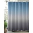 thumbnail image 2 of Blue Gray Shower Curtain, Gradient Waterproof Shower Curtain Set with 12 Hooks Lightweight Washable Fabric Shower Curtains for Bathroom 72x72 Inches, 2 of 6