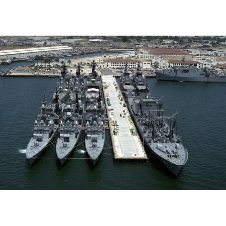 Pier One 10 Canvas Print Overhead view at Naval Station Pier 1, of the Japan Maritime Self-Defense Force (JMSDF) Towada-class Stretched Canvas 10 x 14 ()