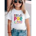 thumbnail image 2 of MAWOTEA Kids Cotton T-shirt, First Day of School Top White Short Sleeve Tee for PRE-K, Print Summer Outdoor Sports Shirts, Size 3Y-13Y With White, ELY571501 first day preschool shirt, 2 of 6