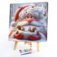thumbnail image 3 of Kit Pintura Por Números Sobre Lienzo Arte Al Óleo Artesanal Imagen Papá Noel Navidad 40x40cm, 3 of 8