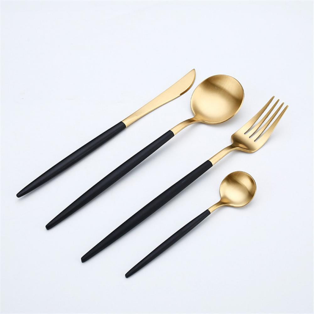 5pc Stainless Steel Silverware Set Black/Gold - Opalhouse™ designed with  Jungalow™