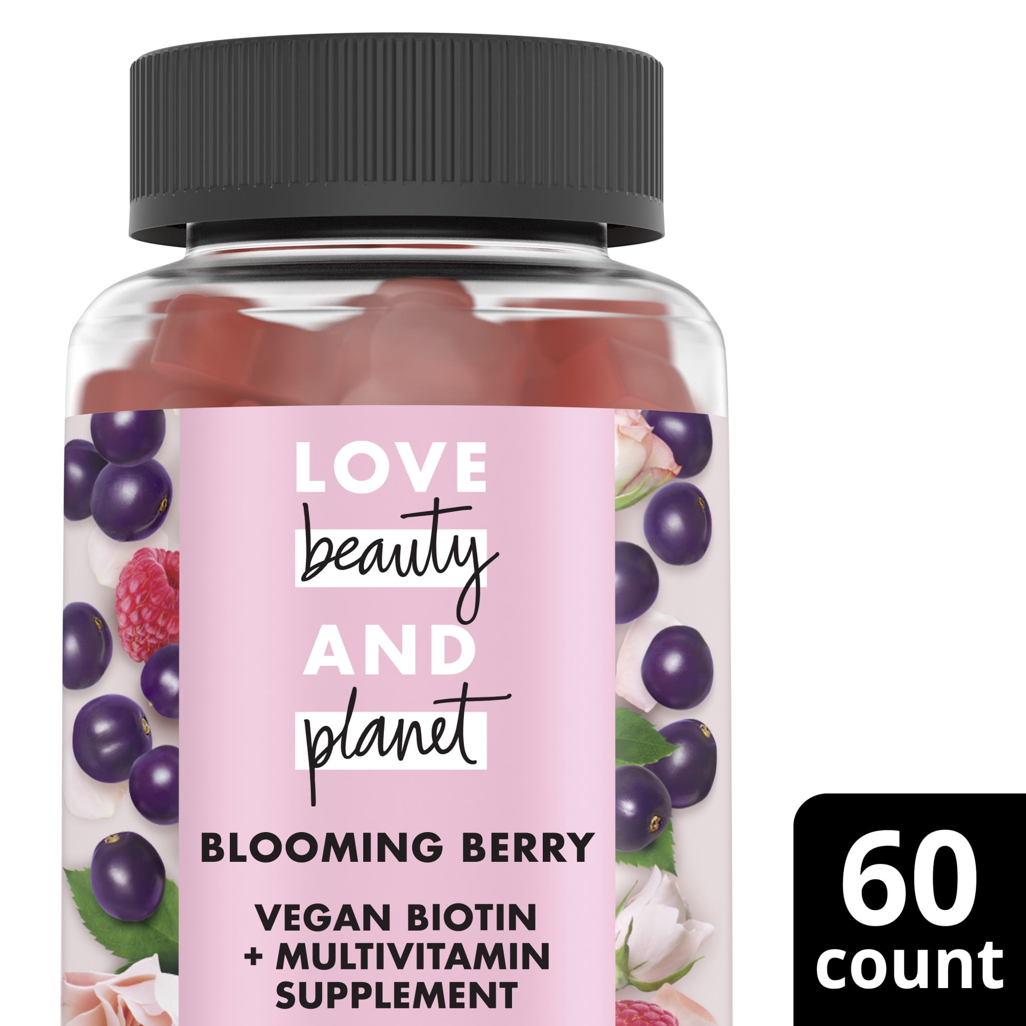 Love Beauty and Planet Berry Extraordinary Gummy Vitamins Multi-Benefit Vegan Dietary Supplement 60 count