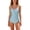 Sky Blue, variant on Staron Women's One Piece Swimsuit Solid Color Backless Criss Cross Strap Bikini with Removable Padded Bra High Cut Monokini for Beach Vacation, Orange M