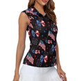 thumbnail image 4 of HUIACONG Golf Shirt with Patriotic Usa Pattern, Women's Sleeveless Golf Shirt for Running, Golf and 4th of July Outdoor Activities, 4 of 7