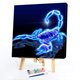 thumbnail image 5 of Kit de pintura por números sobre lienzo, arte al óleo artesanal, decoración de imagen de escorpión brillante, 40x40cm, 5 of 9