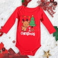 thumbnail image 1 of Es mi primer mameluco navideño para bebé, mono con estampado de ciervos para bebé, mono de manga larga de algodón para recién nacido, ropa para bautizo de niño pequeño, 1 of 5