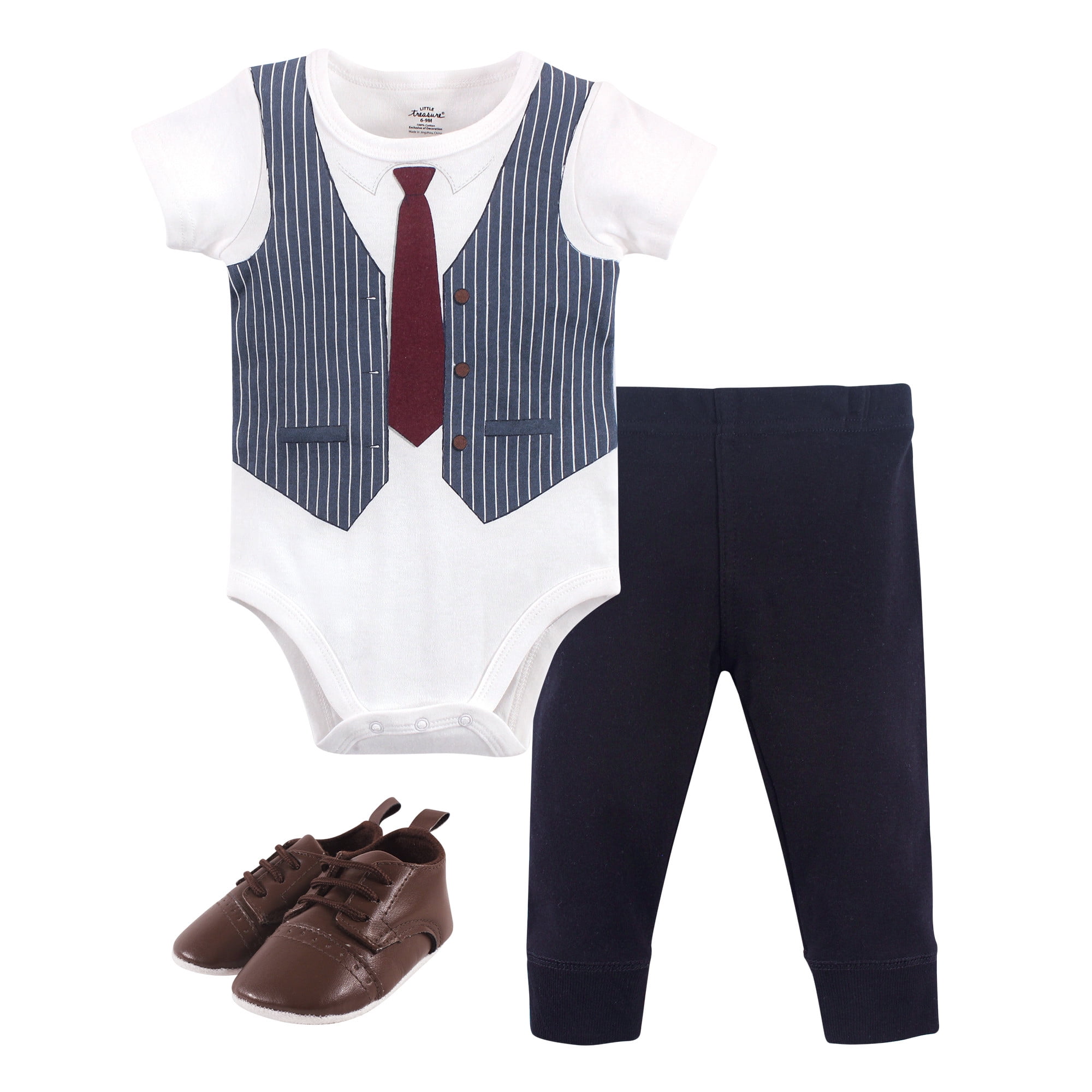 Little Treasure Boy Bodysuit 3-Piece Set Pant and Shoes Headphones