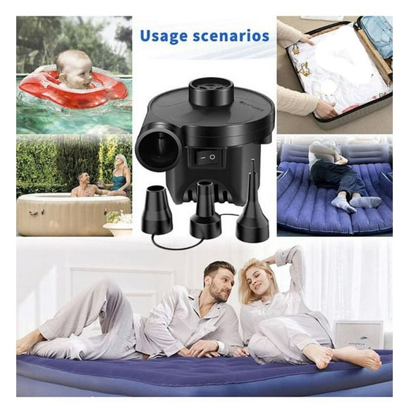 CXK99 on Clearance 12V Car Inflatable Pump, Air Mattress Bed Pump with 3 Nozzles, Portable Electric Air Pump for Pool, Boat, and Mattress Inflation