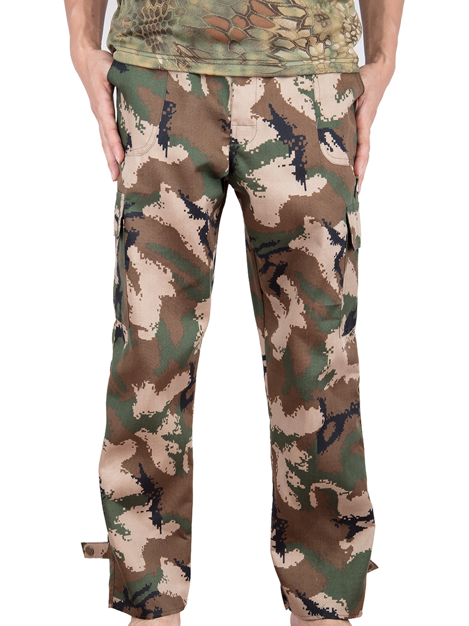 JANSION Men Military Cargo Pants Camo Army Casual Combat