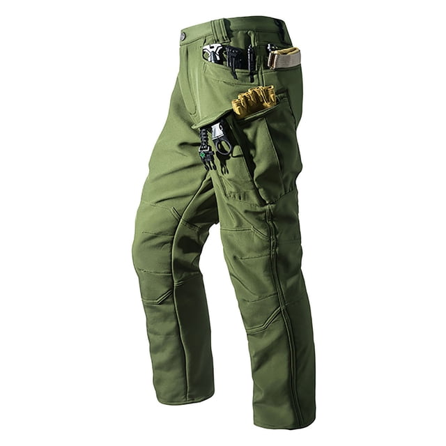 Pantalon Cargo de Randonnée pour Homme, Pantalon d'Extérieur Imperméable et Coupe-Vent avec Doublure en Molleton, Pantalon de Ski de Neige à Multiples Poches pour Temps Froid, Camping Travail Randonnée